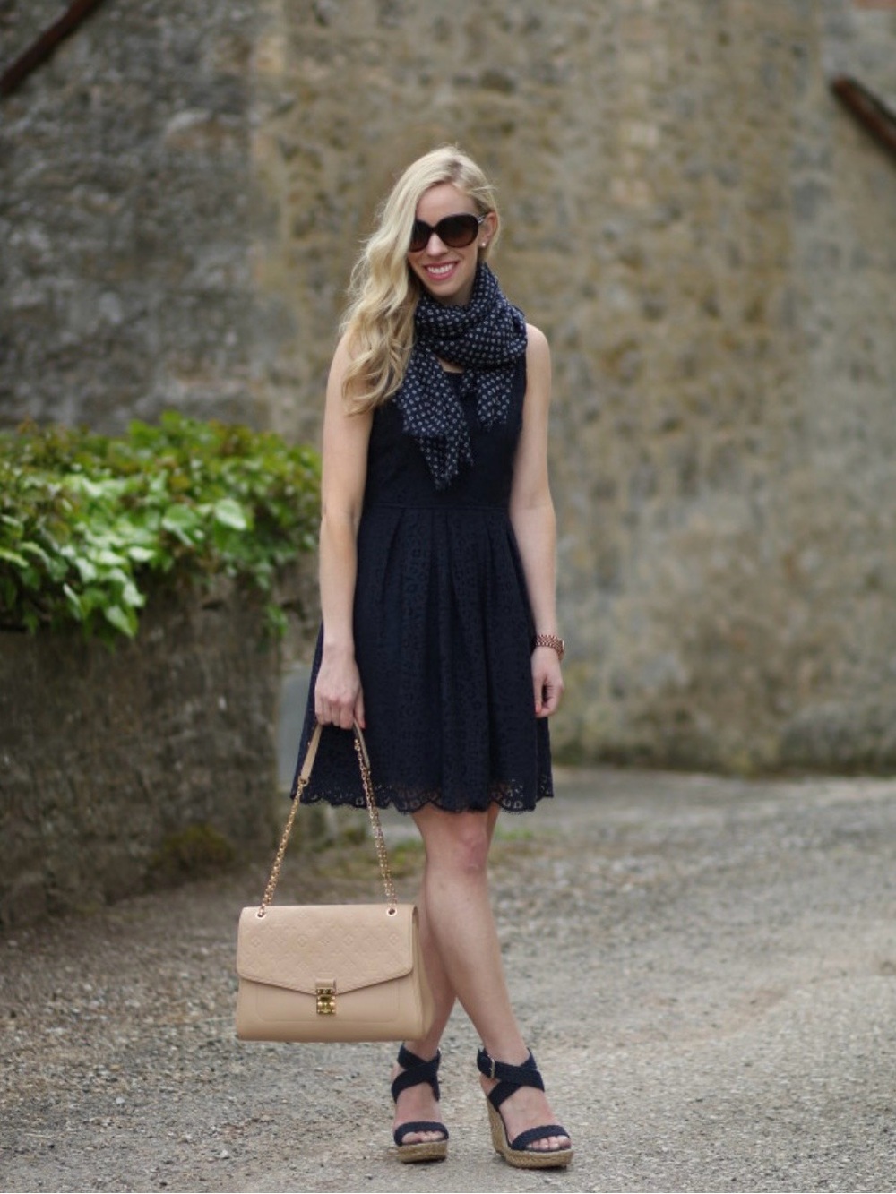‘Alex’ Espadrille Wedges - Black